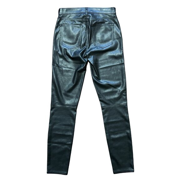 NEW GAP Mid Rise Vegan Leather True Skinny Pants in Black SZ 6 TALL - Picture 5 of 10